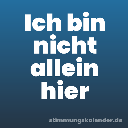 Ich bin nicht allein hier