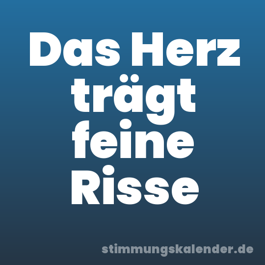 Das Herz trägt feine Risse