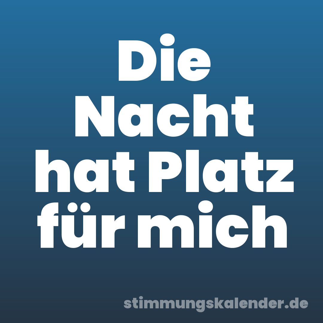 Die Nacht hat Platz für mich