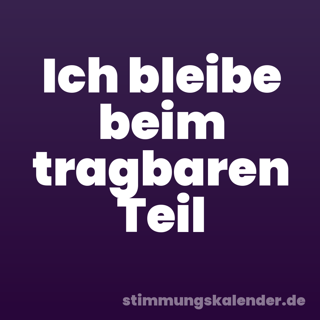 Ich bleibe beim tragbaren Teil