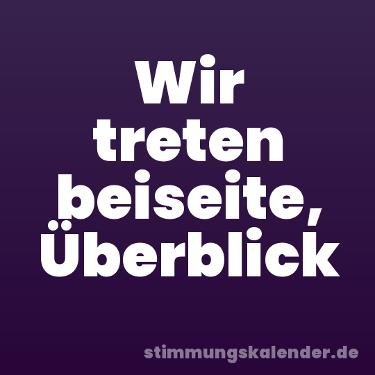 Wir treten beiseite, Überblick