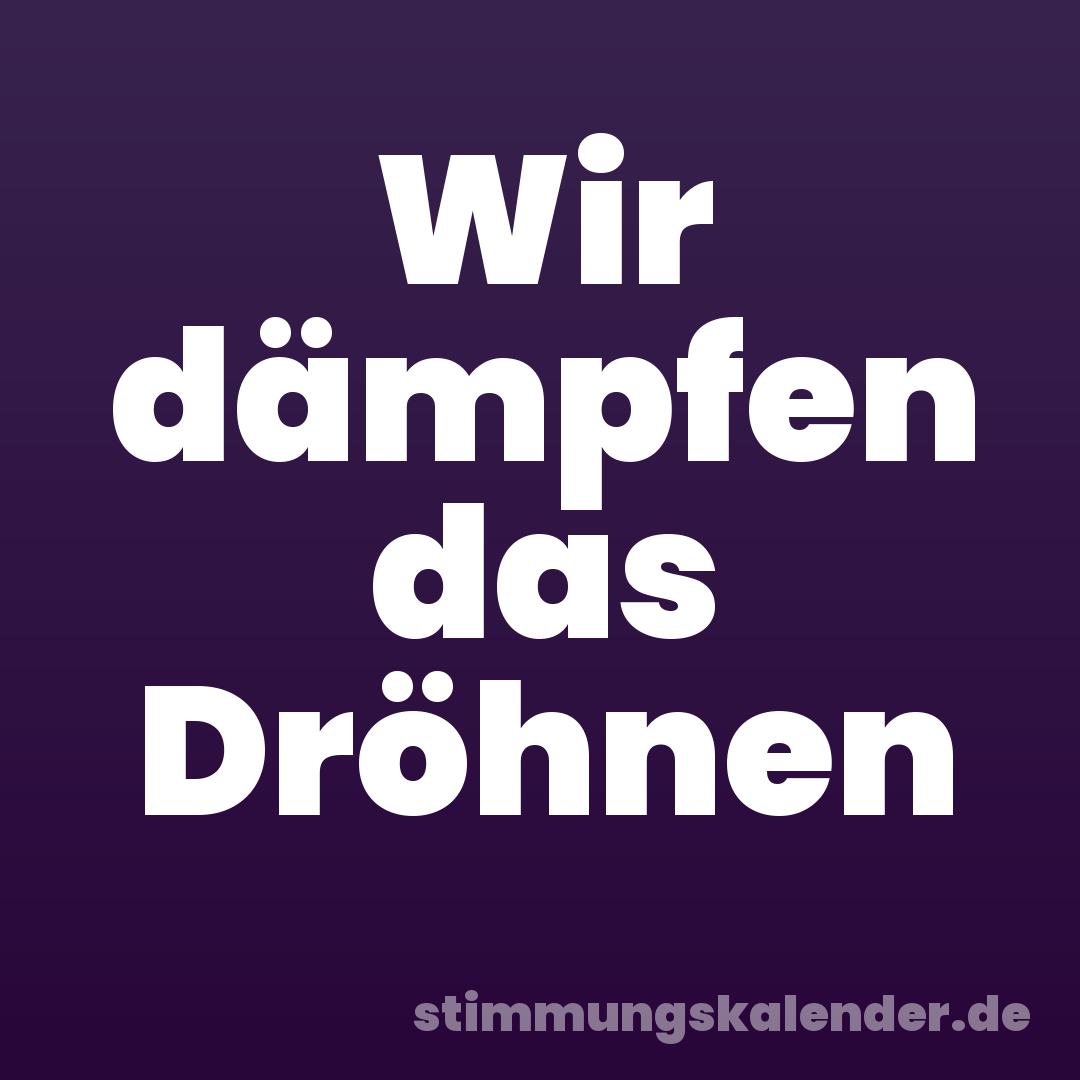 Wir dämpfen das Dröhnen