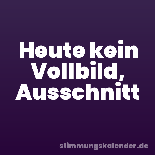 Heute kein Vollbild, Ausschnitt