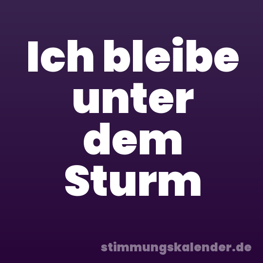 Ich bleibe unter dem Sturm