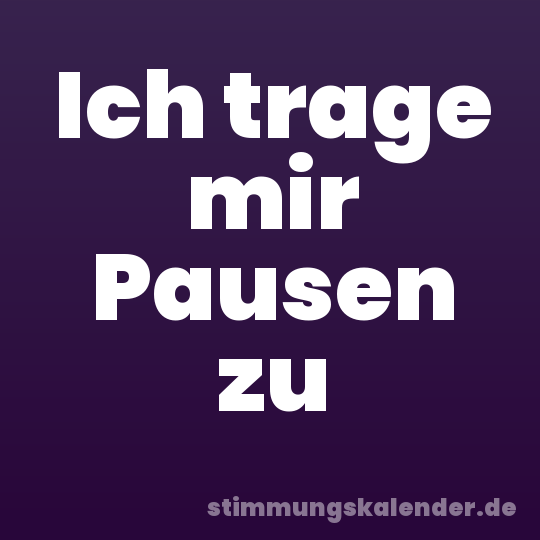 Ich trage mir Pausen zu