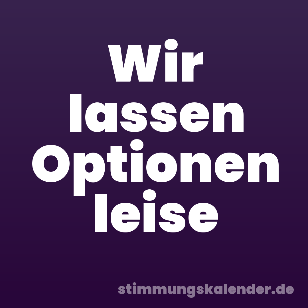 Wir lassen Optionen leise