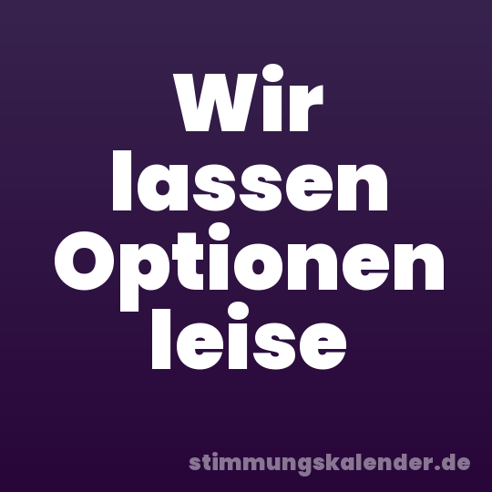 Wir lassen Optionen leise