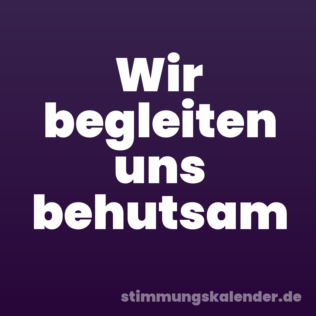 Wir begleiten uns behutsam
