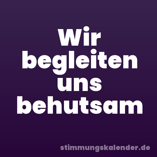 Wir begleiten uns behutsam