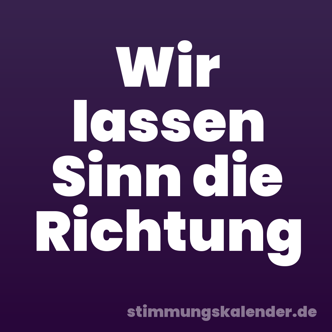 Wir lassen Sinn die Richtung