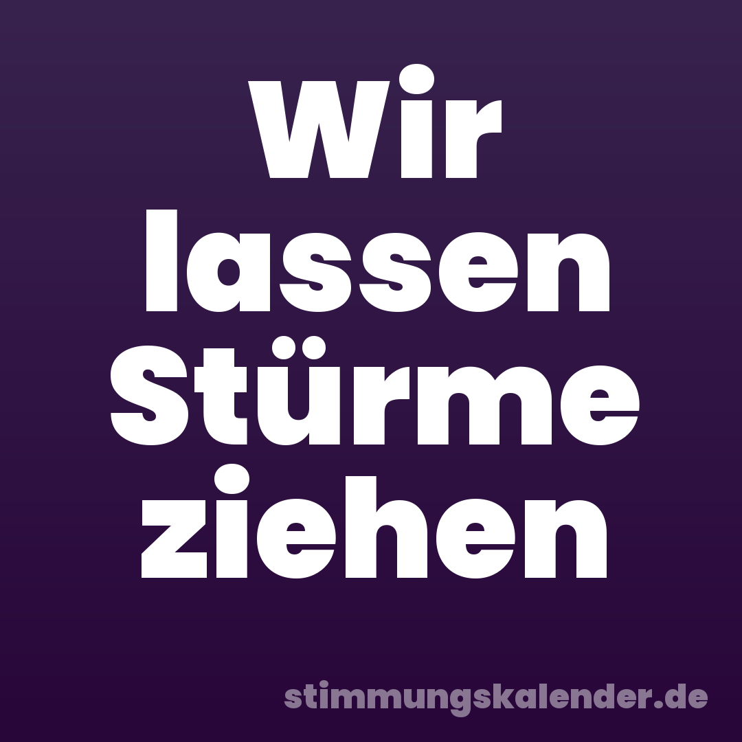 Wir lassen Stürme ziehen