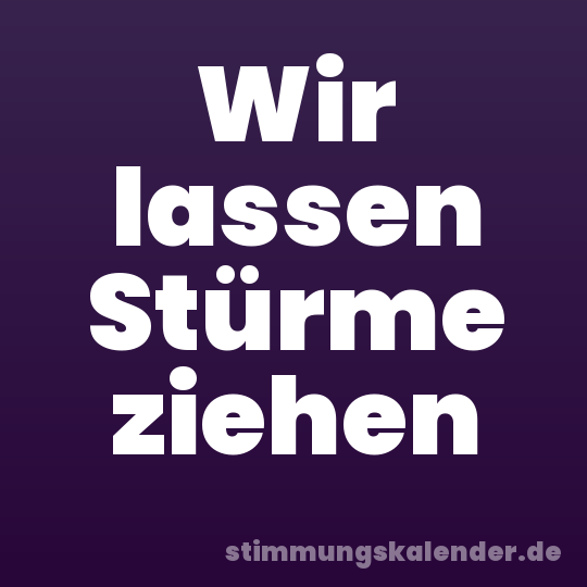 Wir lassen Stürme ziehen