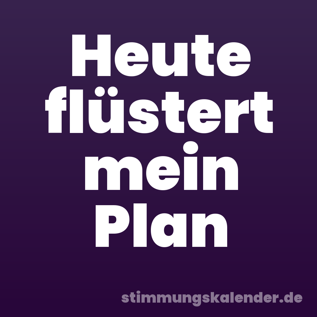 Heute flüstert mein Plan