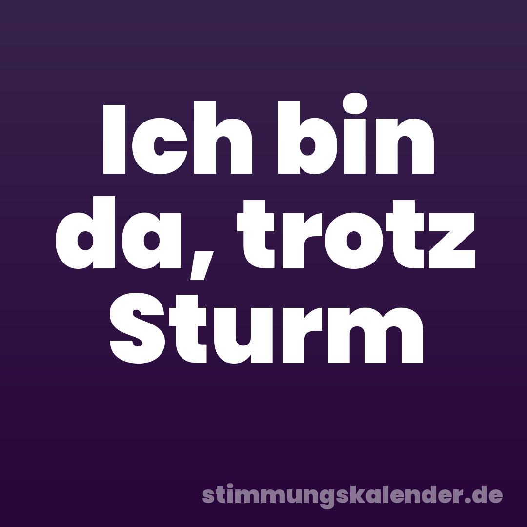 Ich bin da, trotz Sturm