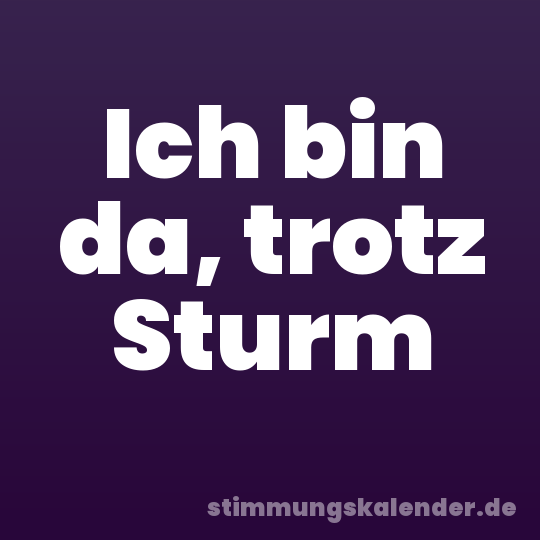 Ich bin da, trotz Sturm