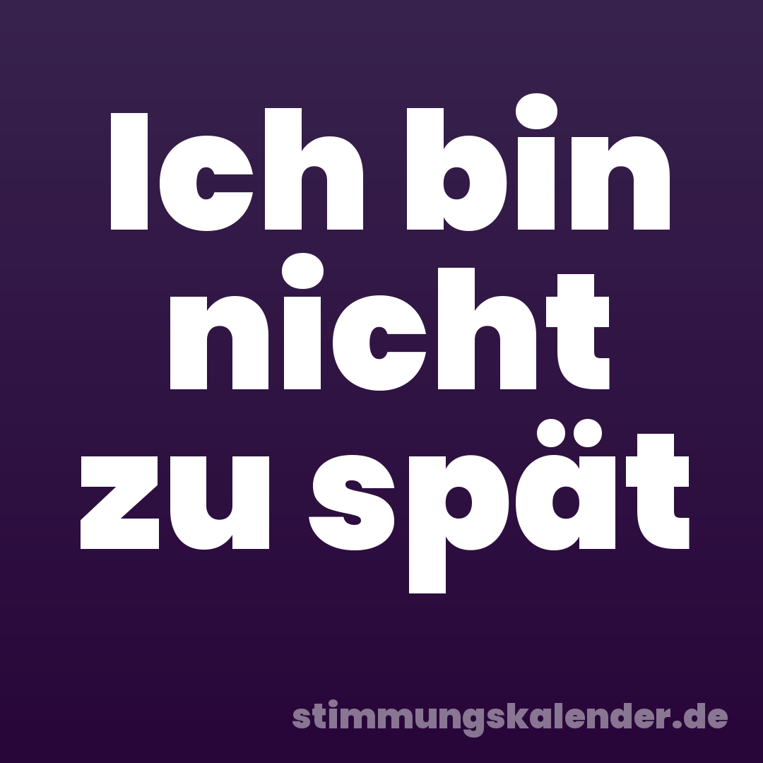 Ich bin nicht zu spät