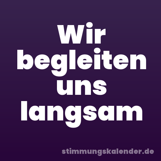 Wir begleiten uns langsam