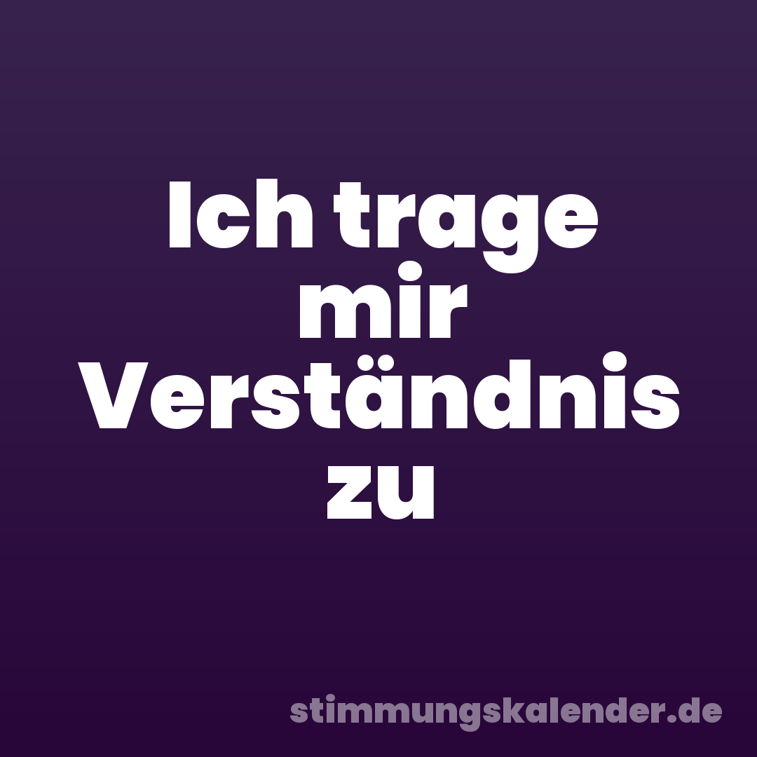 Ich trage mir Verständnis zu