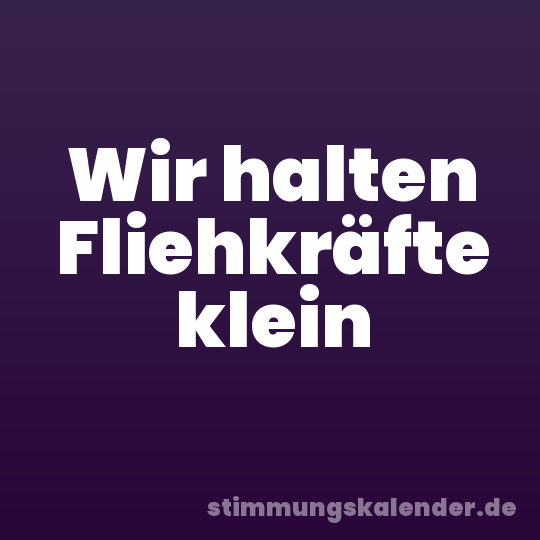 Wir halten Fliehkräfte klein