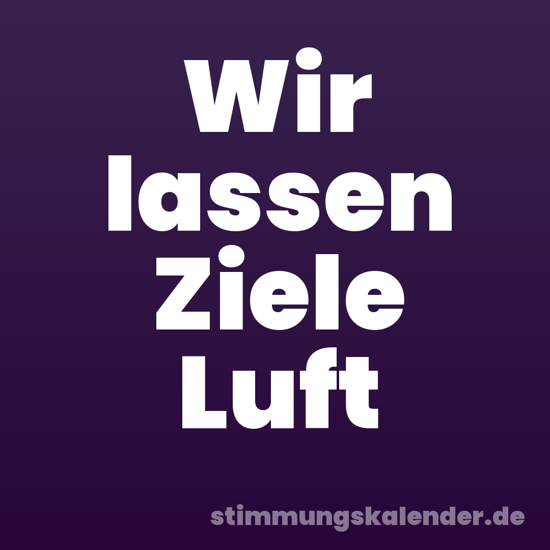 Wir lassen Ziele Luft