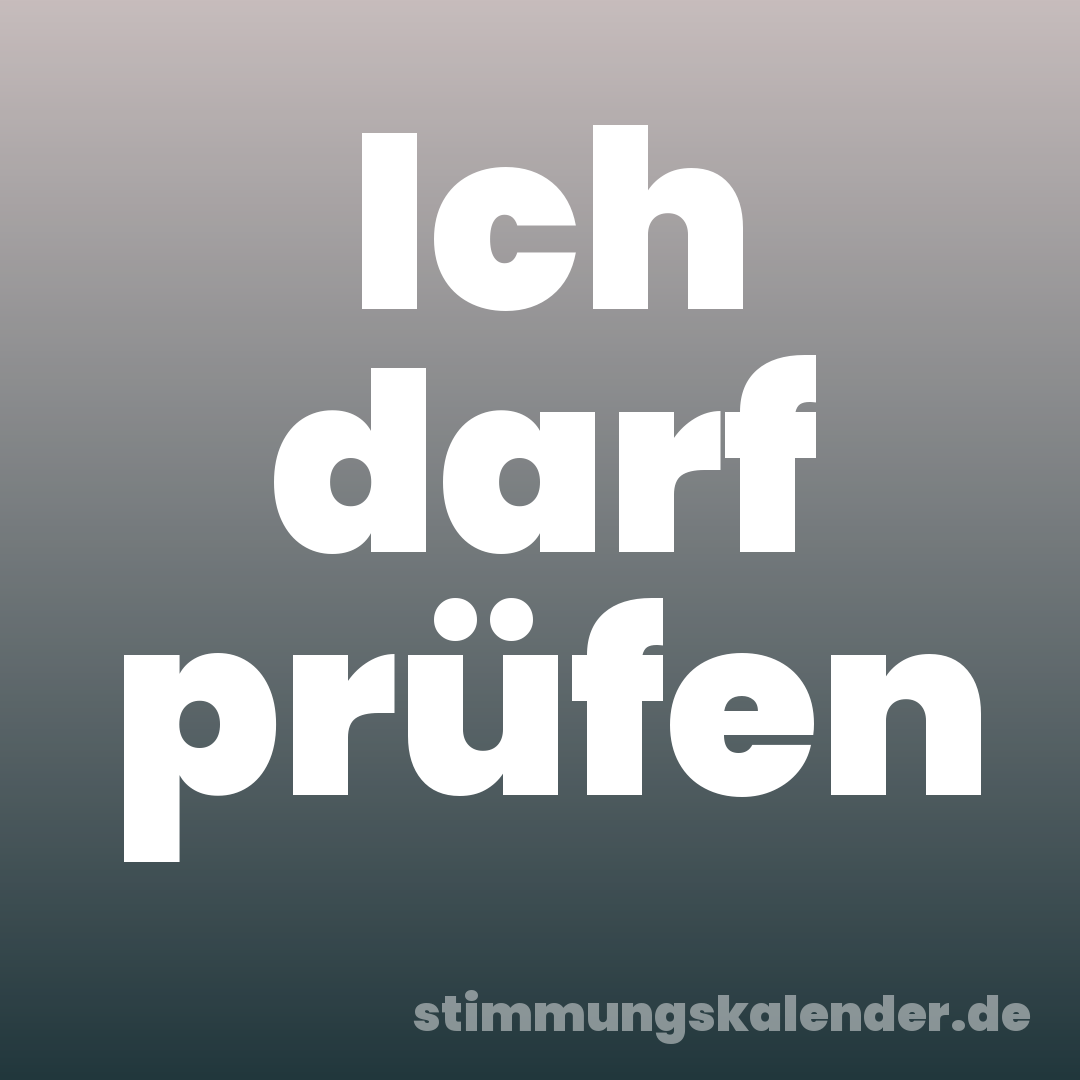 Ich darf prüfen