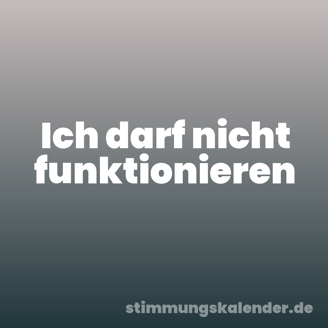 Ich darf nicht funktionieren
