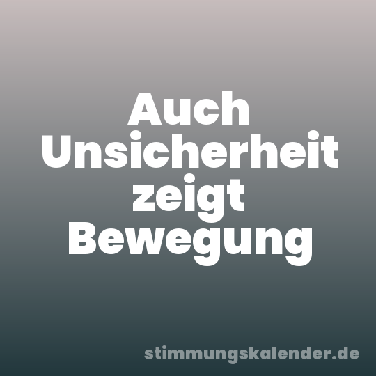 Auch Unsicherheit zeigt Bewegung