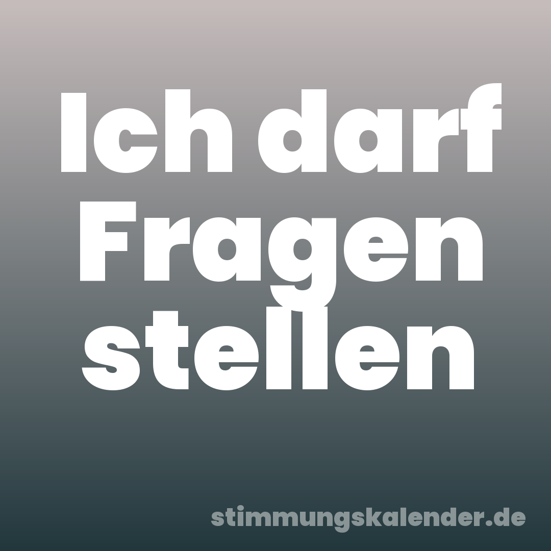 Ich darf Fragen stellen
