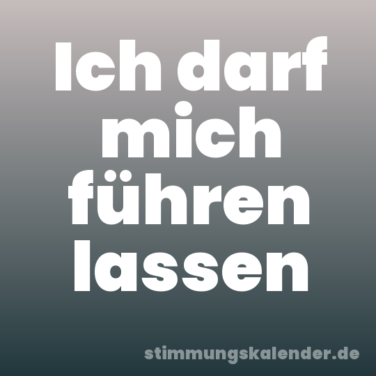 Ich darf mich führen lassen