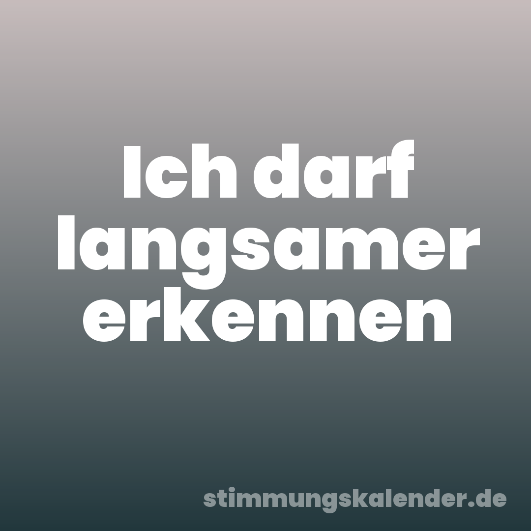Ich darf langsamer erkennen