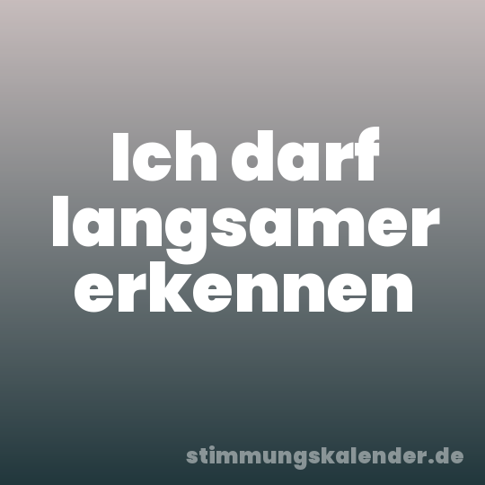 Ich darf langsamer erkennen