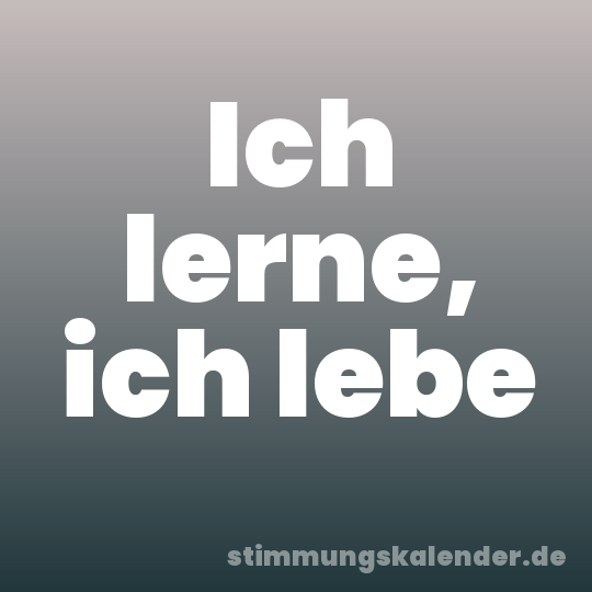 Ich lerne, ich lebe