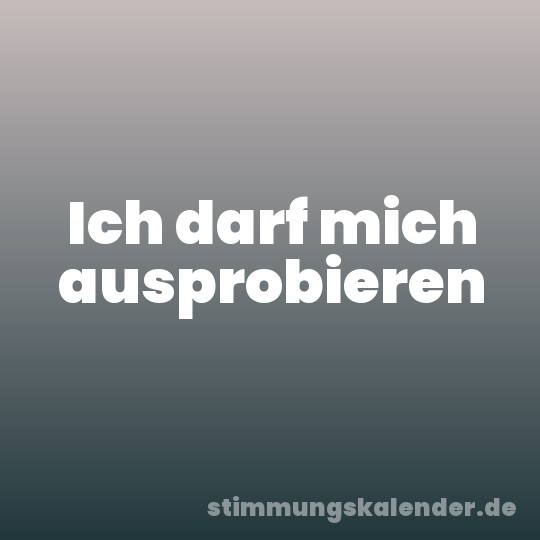 Ich darf mich ausprobieren