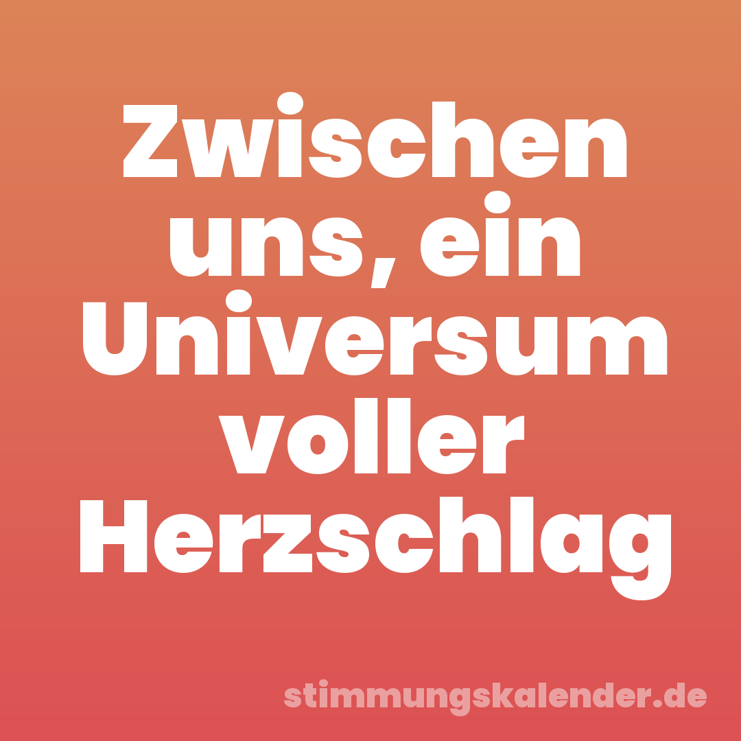 Zwischen uns, ein Universum voller Herzschlag
