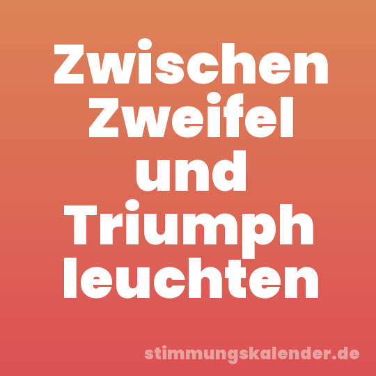 Zwischen Zweifel und Triumph leuchten
