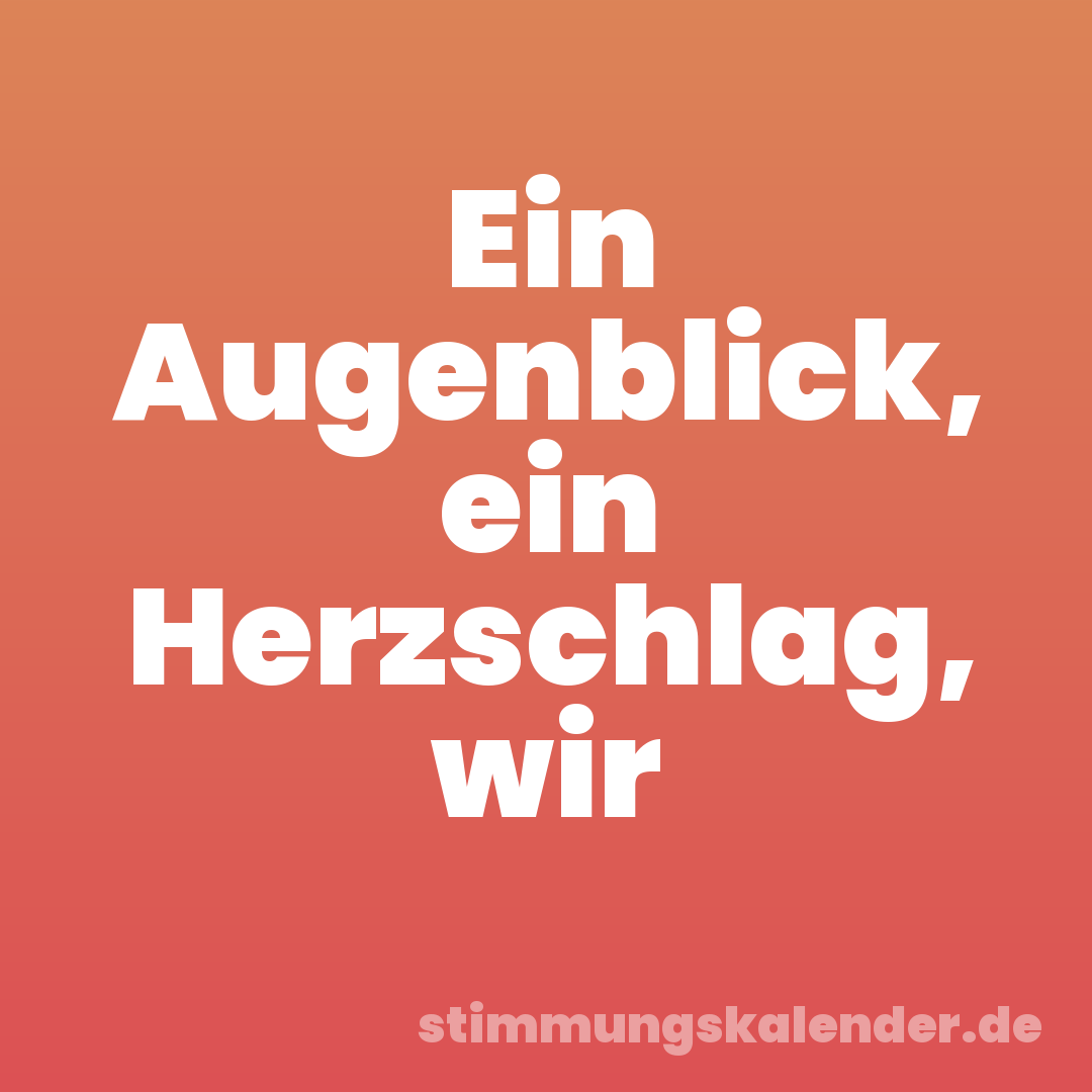 Ein Augenblick, ein Herzschlag, wir