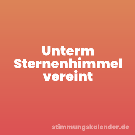 Unterm Sternenhimmel vereint