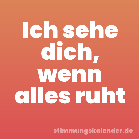 Ich sehe dich, wenn alles ruht