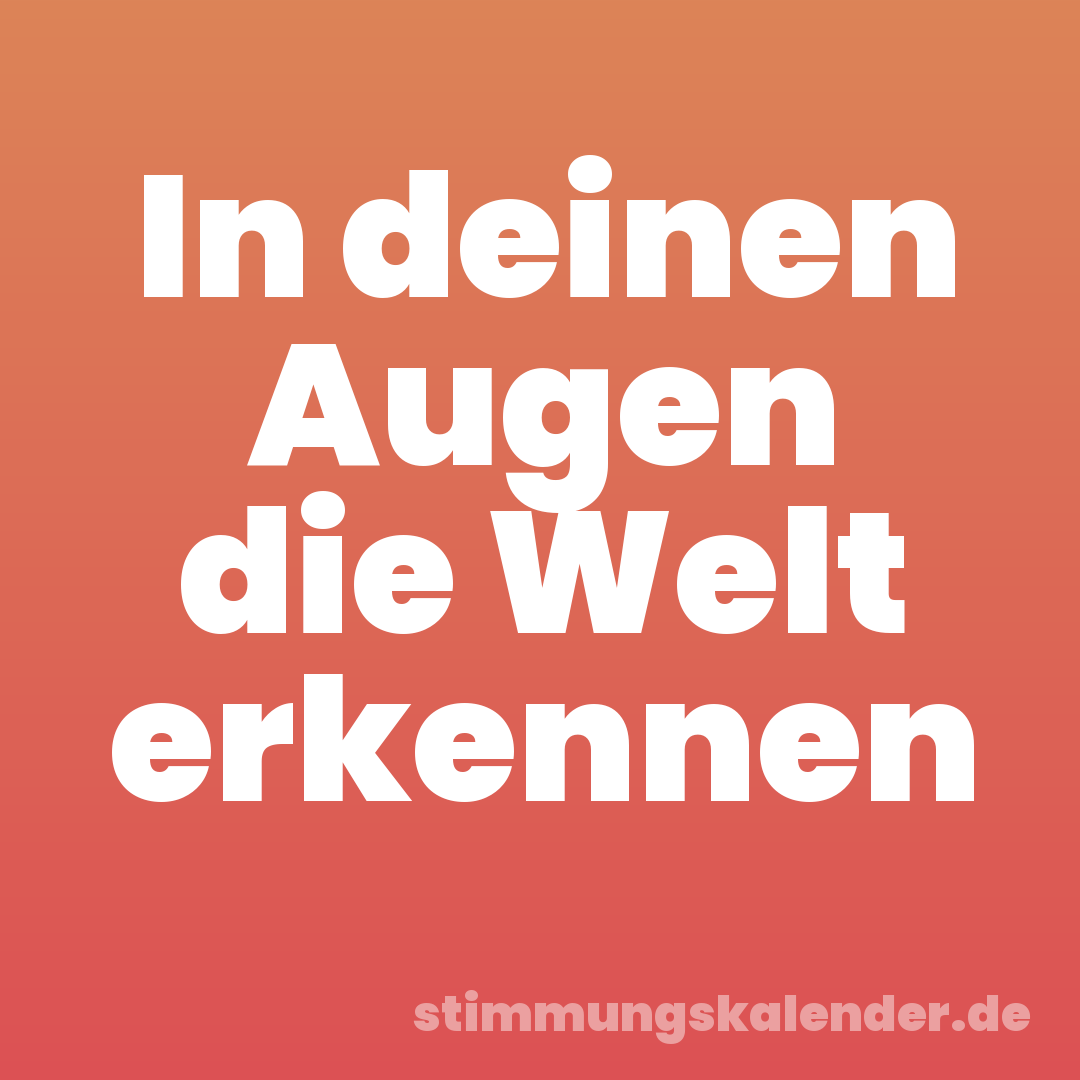 In deinen Augen die Welt erkennen