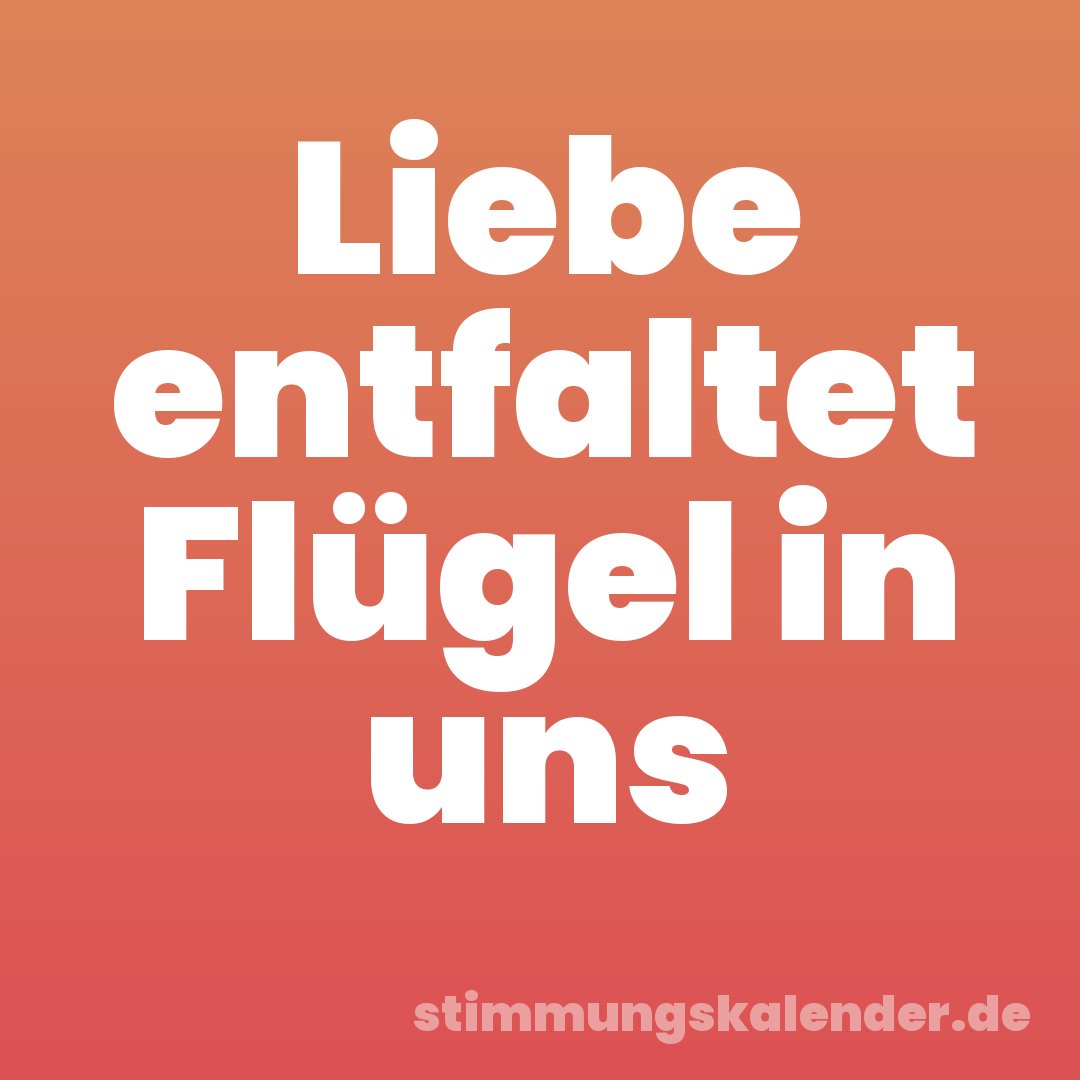 Liebe entfaltet Flügel in uns