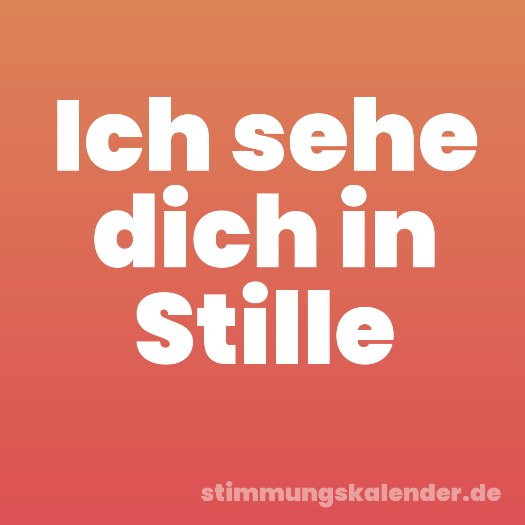 Ich sehe dich in Stille