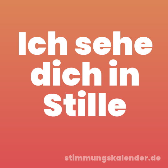 Ich sehe dich in Stille