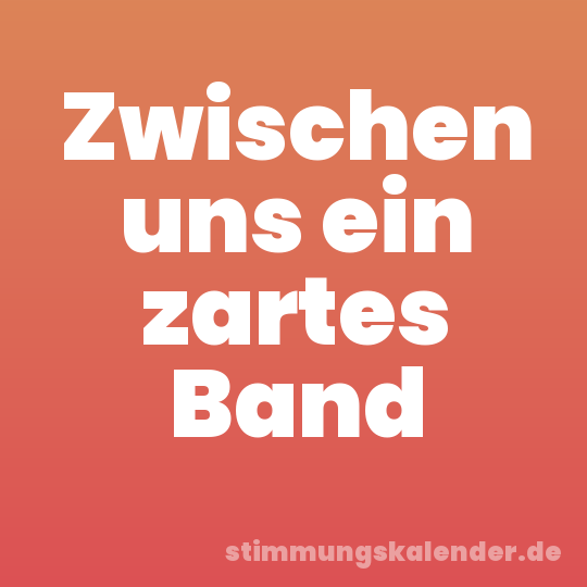 Zwischen uns ein zartes Band