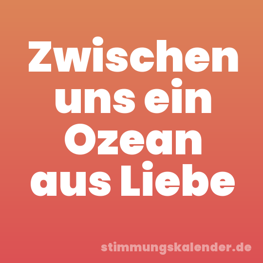 Zwischen uns ein Ozean aus Liebe