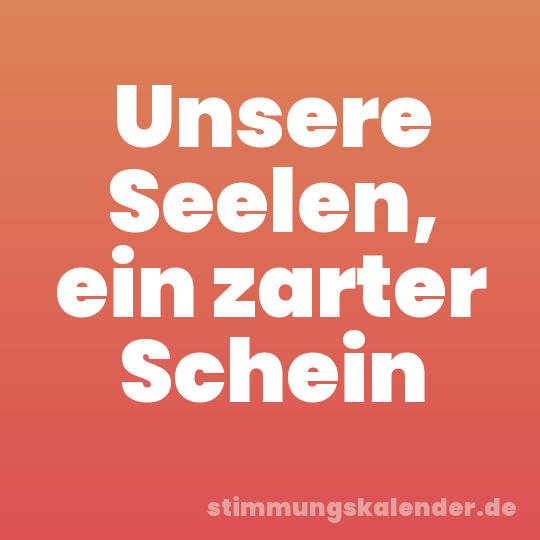 Unsere Seelen, ein zarter Schein