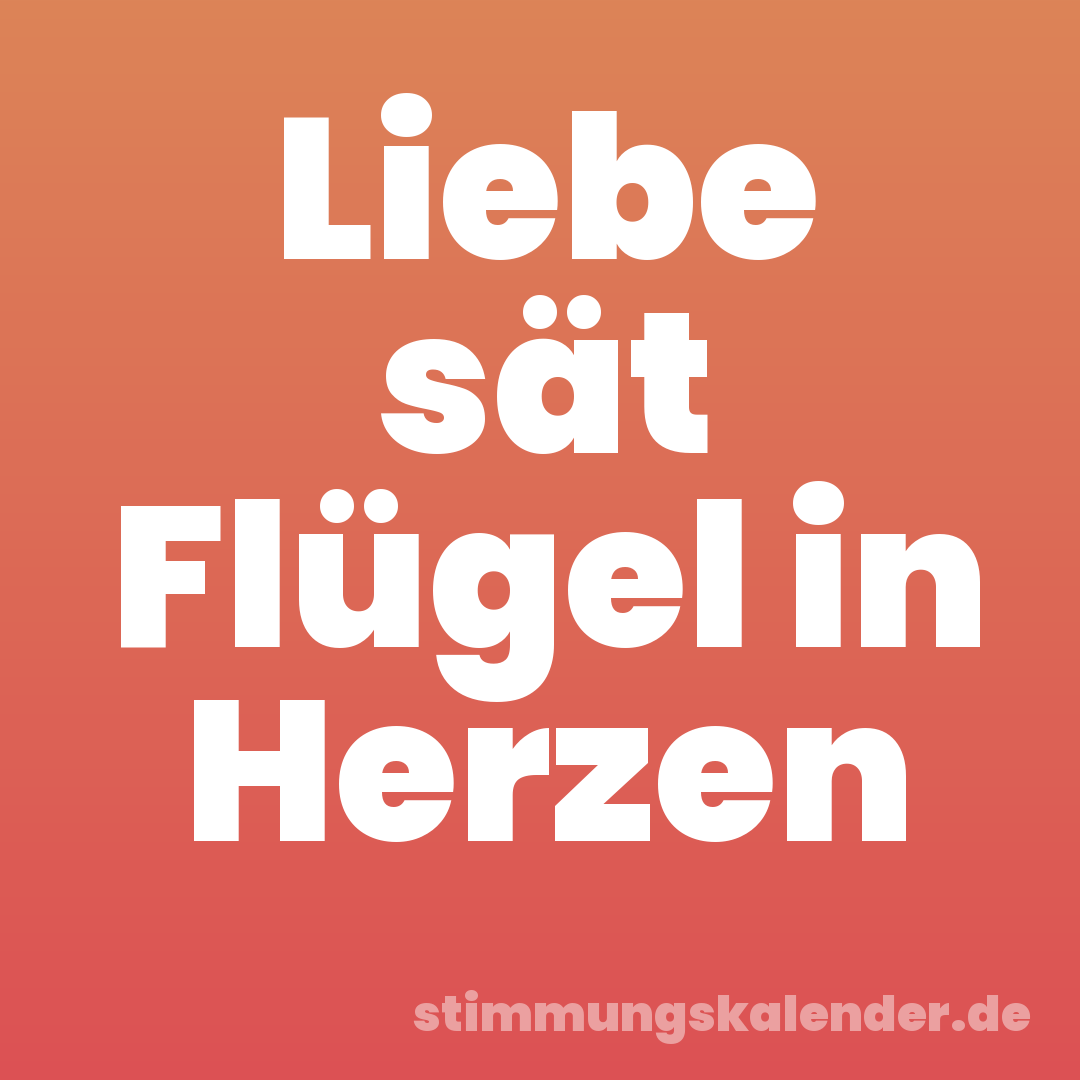 Liebe sät Flügel in Herzen