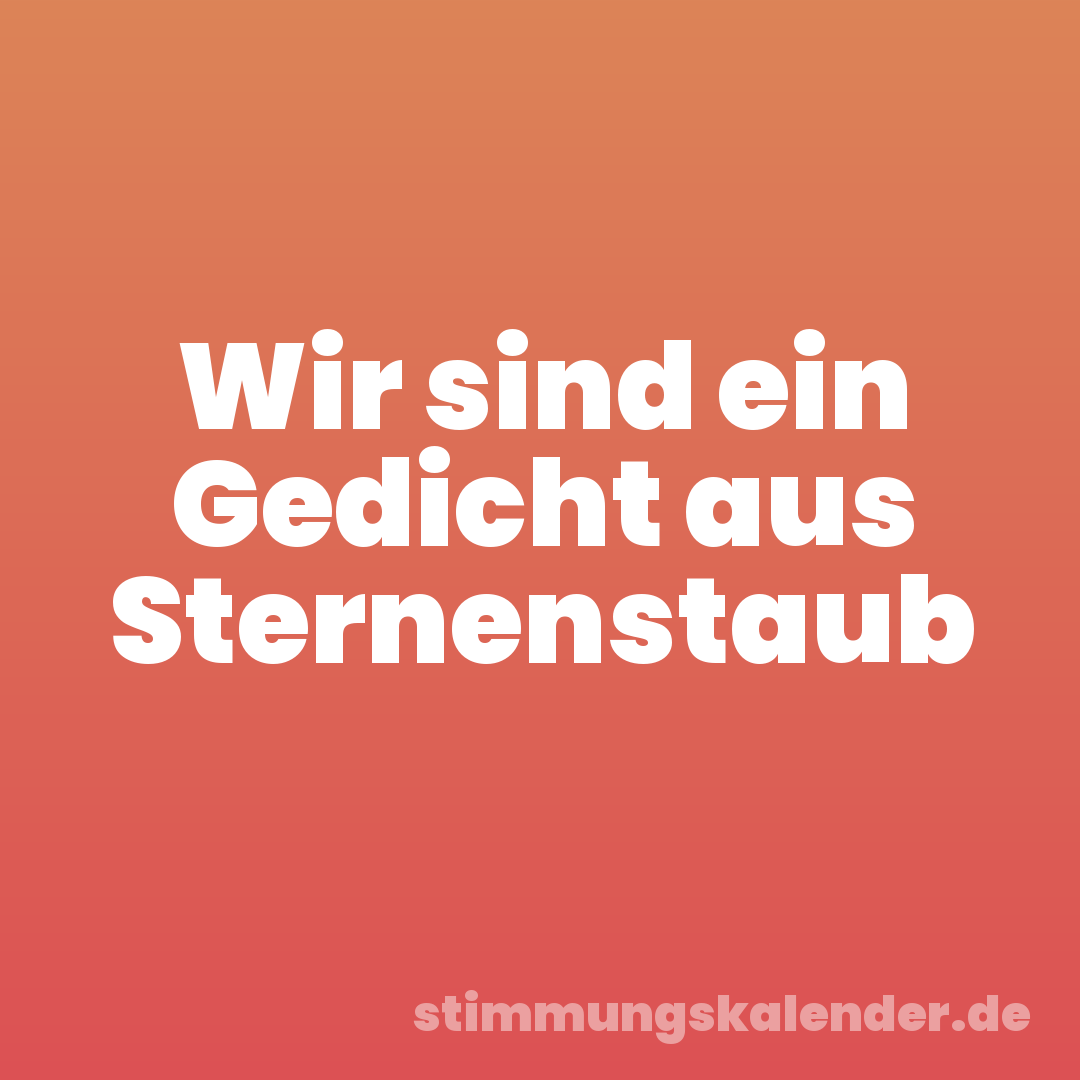 Wir sind ein Gedicht aus Sternenstaub