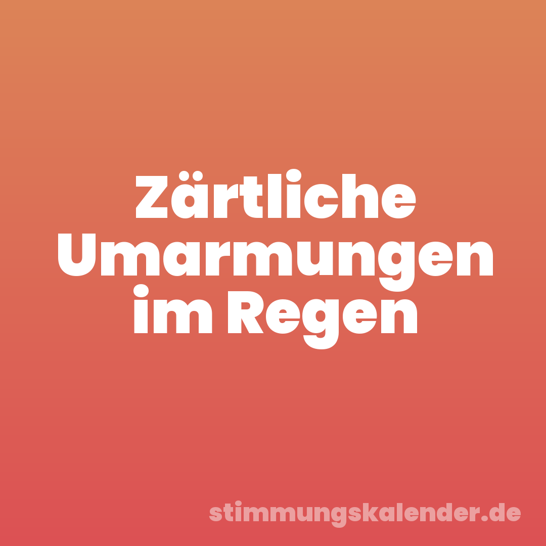 Zärtliche Umarmungen im Regen