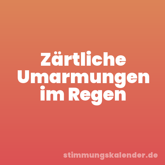 Zärtliche Umarmungen im Regen