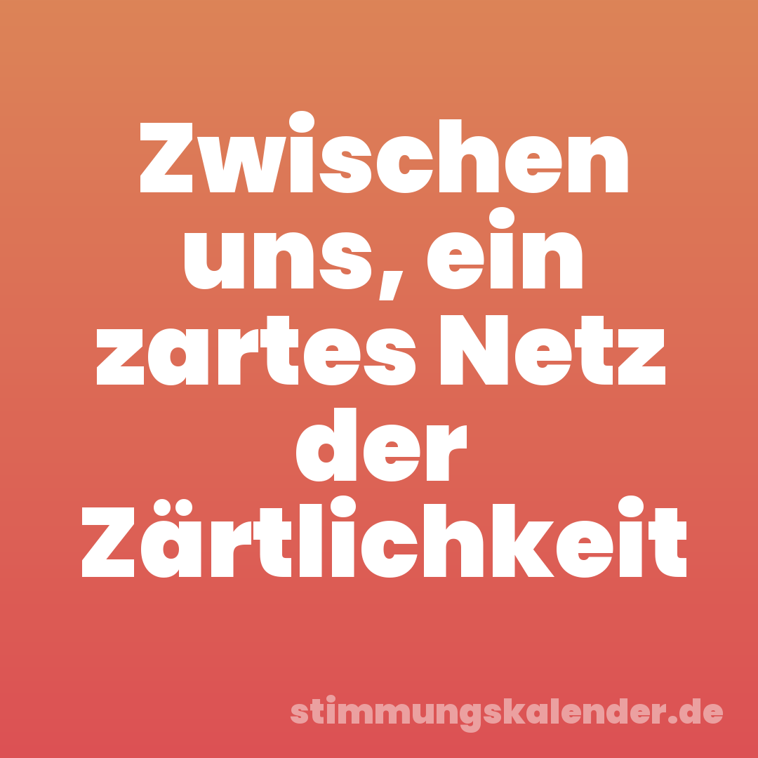 Zwischen uns, ein zartes Netz der Zärtlichkeit